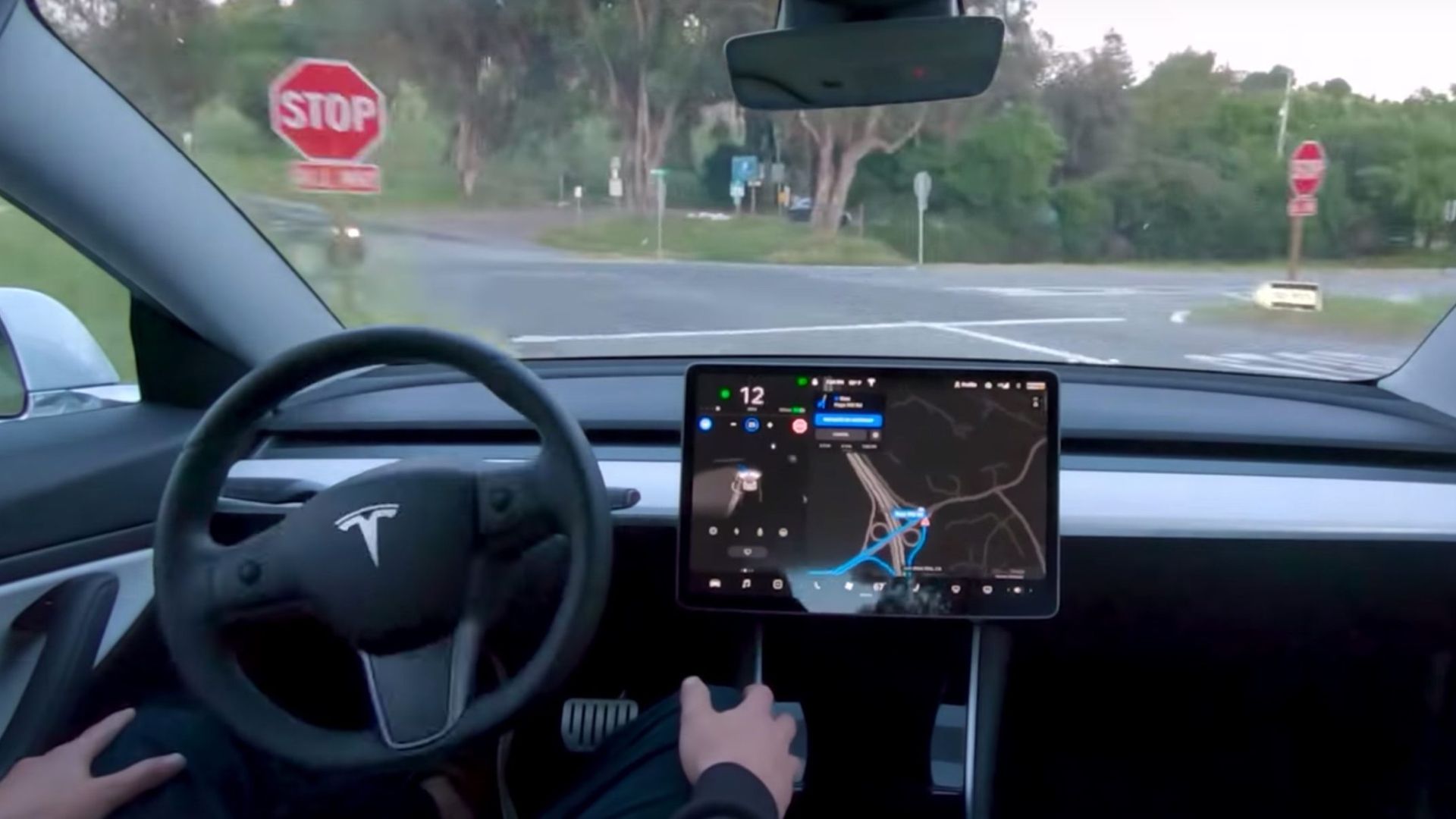 Tesla self-driving visualization