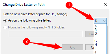 Select letter from drop down menu, then click 