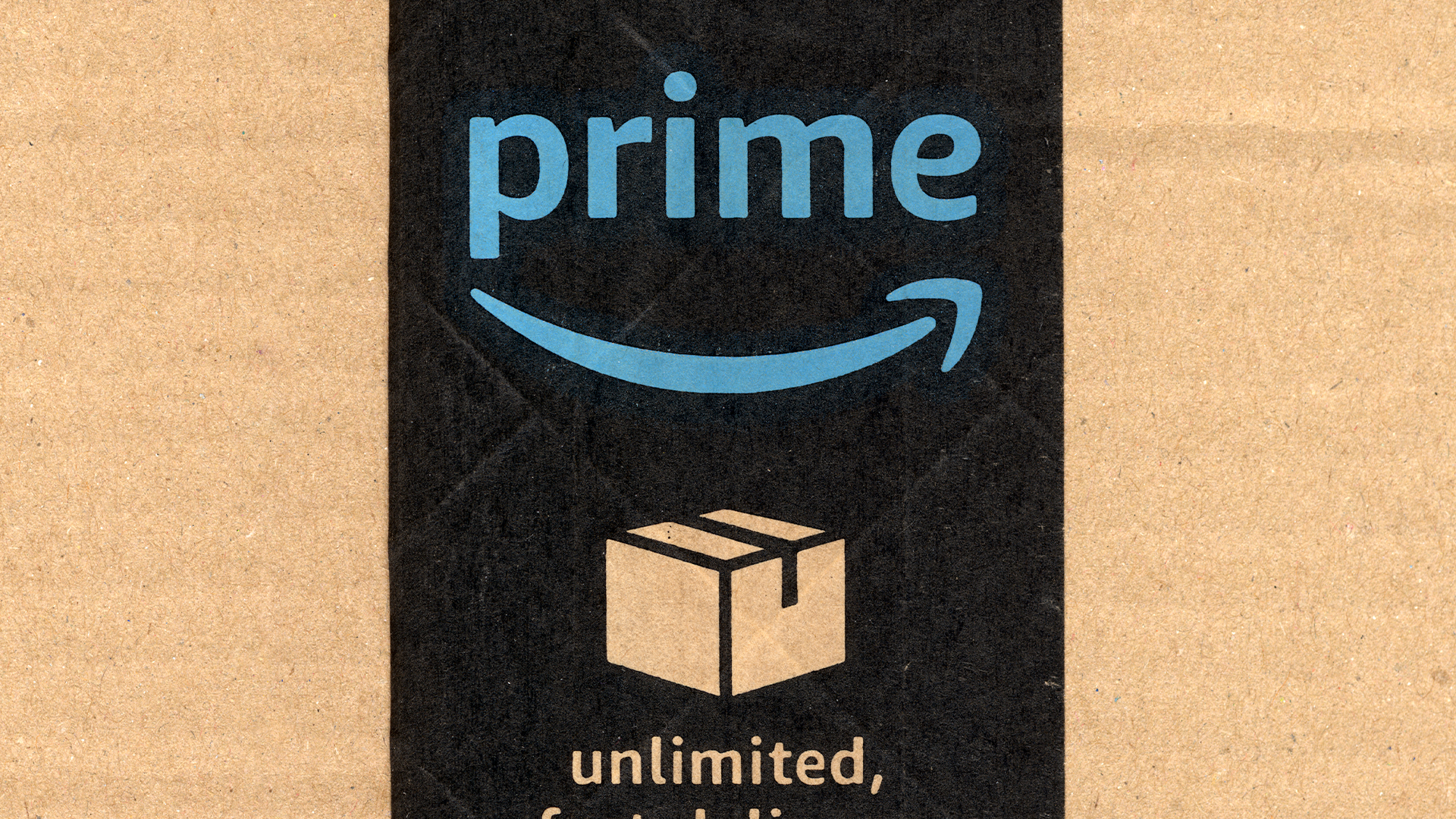 A close-up of an Amazon package.