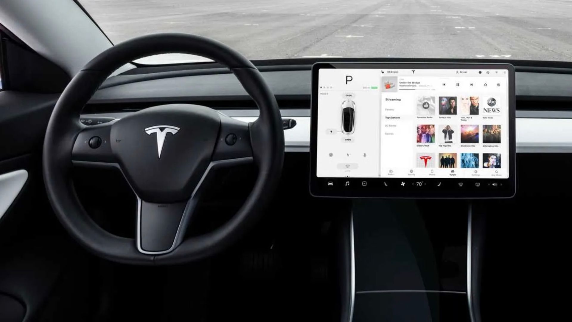 Tesla interior and display