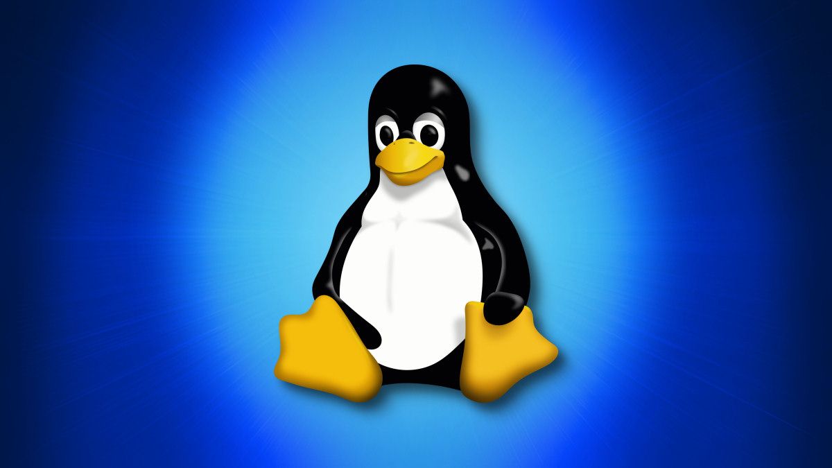 Linux Penguin Mascot Tux on blue