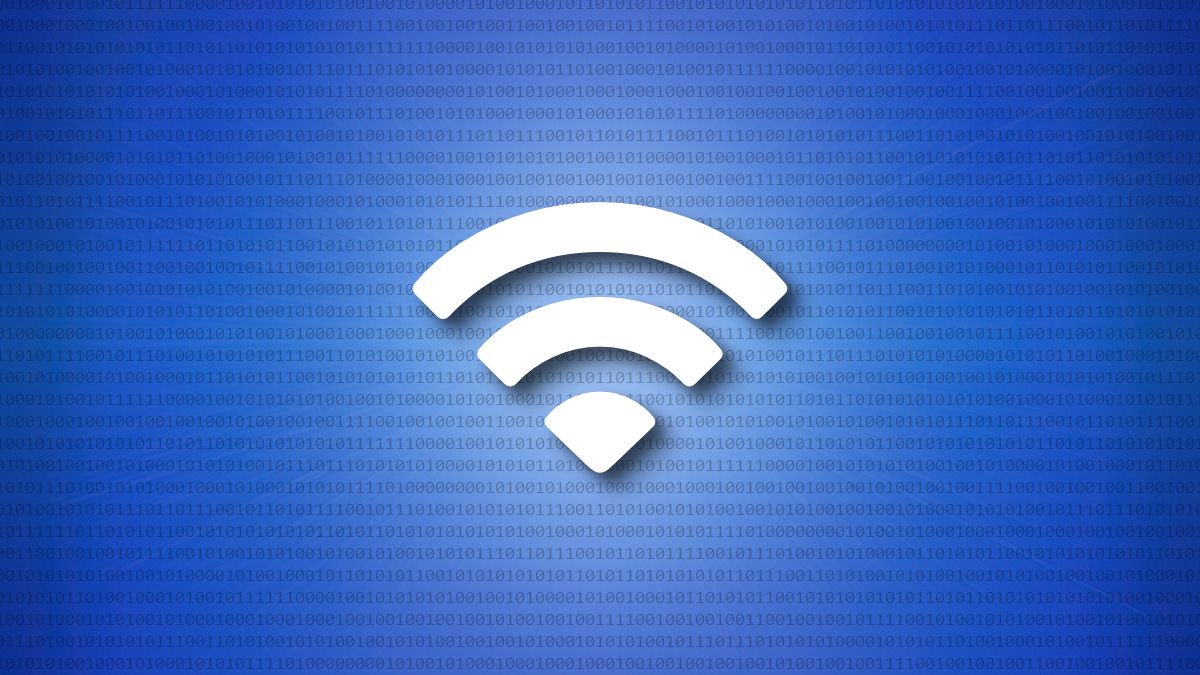 Apple Mac Wi-Fi Symbol on Binary Numbers Blue Background