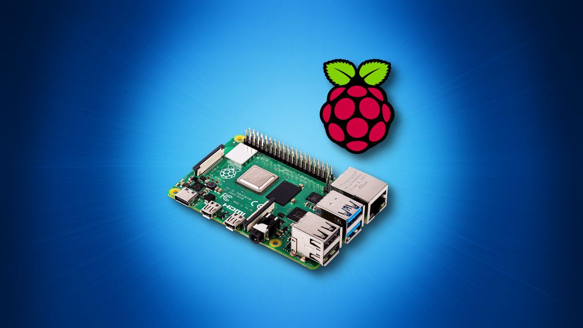 The Raspberry Pi 4 Model B and the Raspberry Pi logo