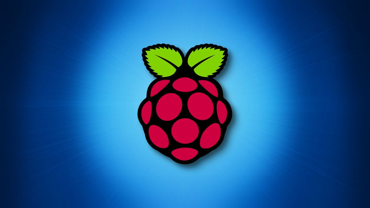 The Raspberry Pi logo on a blue background