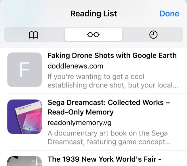 Use Safari's Reading List to save web pages for later