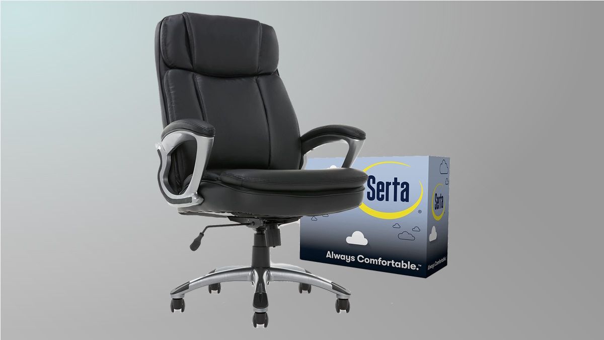 Serta chair on grey background