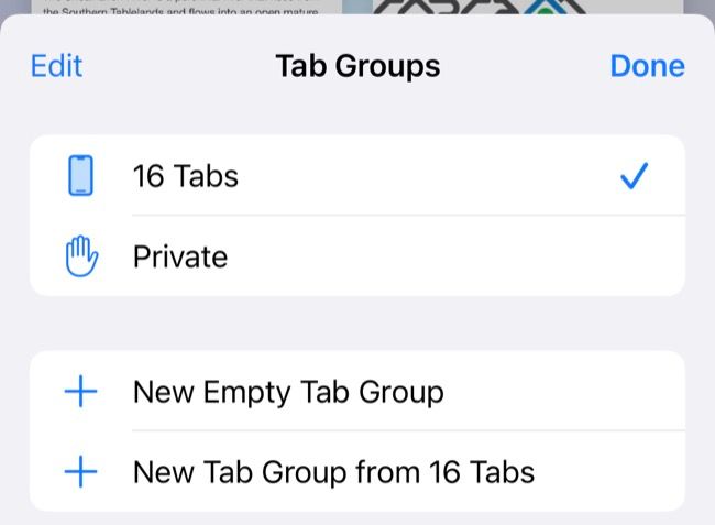 Move to iPhone tab group