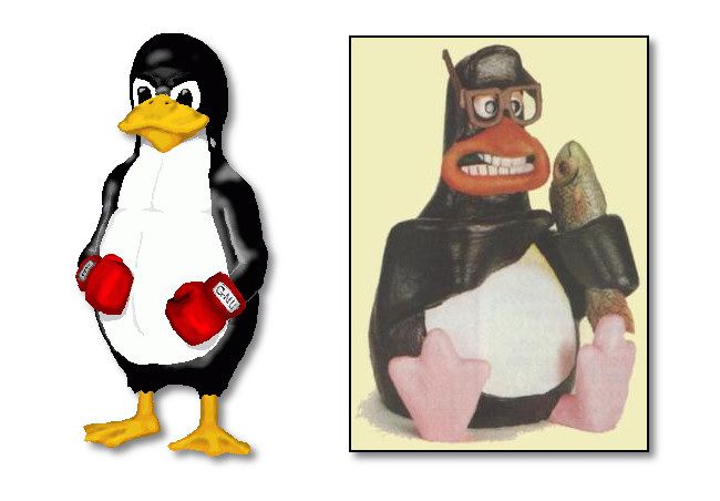 Image of an early Tux from Larry Ewing and and Aardman Animations penguin that inspired the final Tux