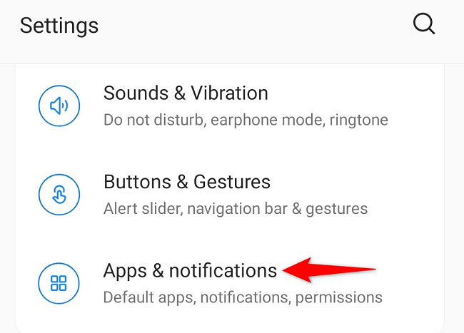 Choose "Apps & Notifications" in Settings.