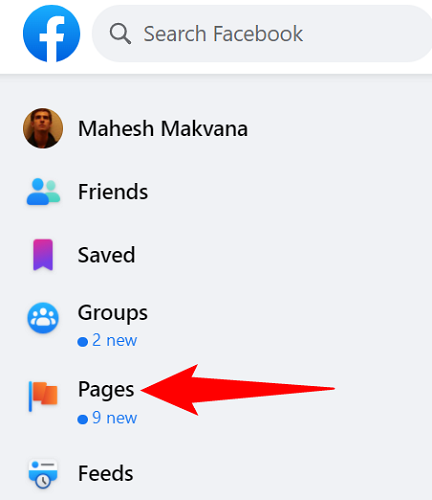 Select "Pages" on the left.