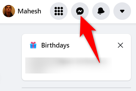 Select the "Messenger" icon at the top-right corner.