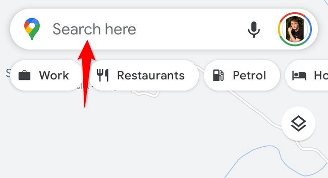 Type a location in the "Search Here" field.