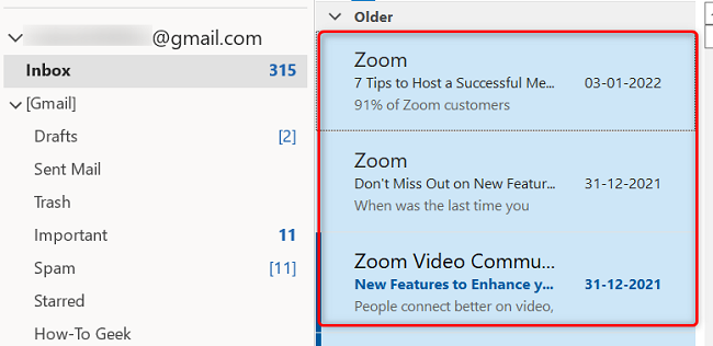 Delete all emails in Outlook on desktop.