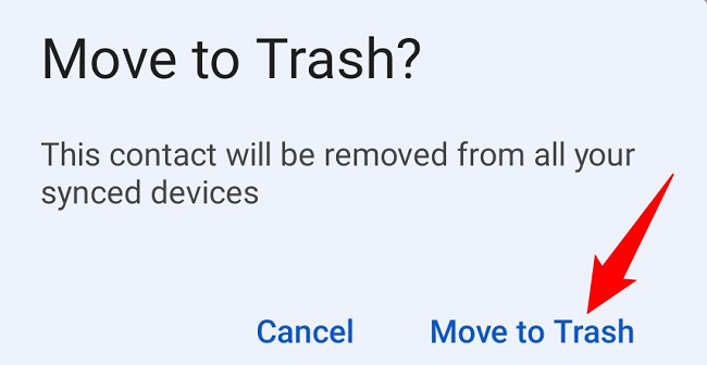 Choose "Move to Trash" in the prompt.
