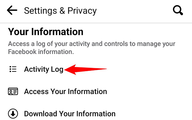 Select "Activity Log."