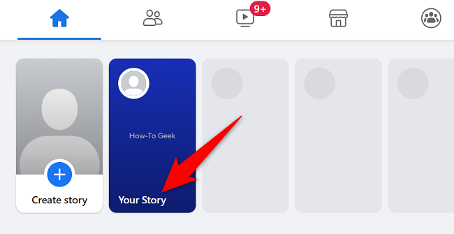 Select "Your Story" at the top.