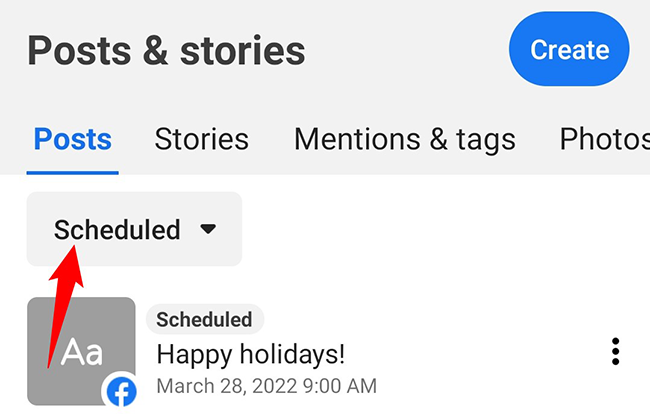 Navigate to Posts > Published > Scheduled.
