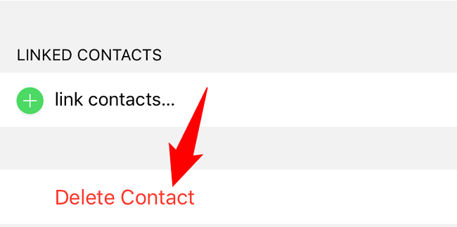 Choose "Delete Contact" at the bottom.