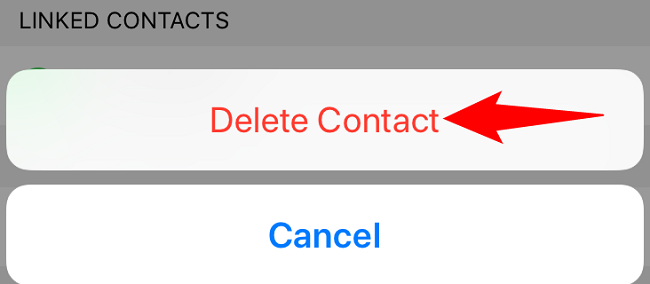 Select "Delete Contact" in the menu.