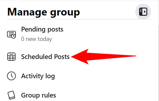 Click "Scheduled Posts" in the left sidebar.