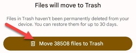 Tap "Move Files to Trash" again.