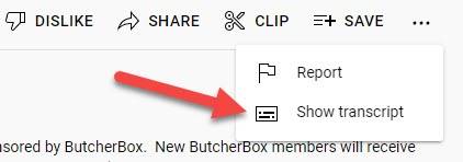 Select &quot;Show Transcript.&quot;