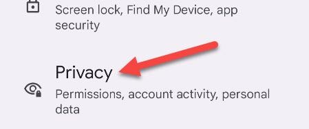 Go to "Privacy."
