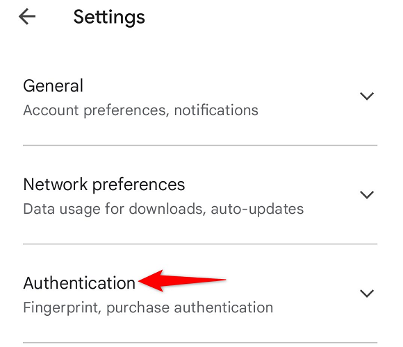 Choose "Authentication" in "Settings."