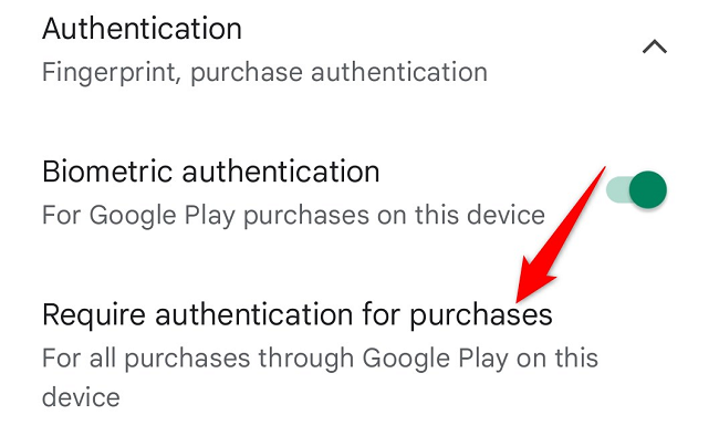 Access "Require Authentication for Purchases."