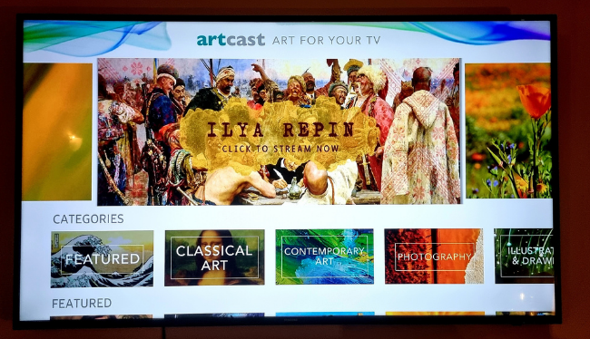 Artcast App on Smart TV
