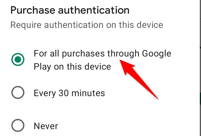 Enable "For All Purchases Through Google Play On This Device."