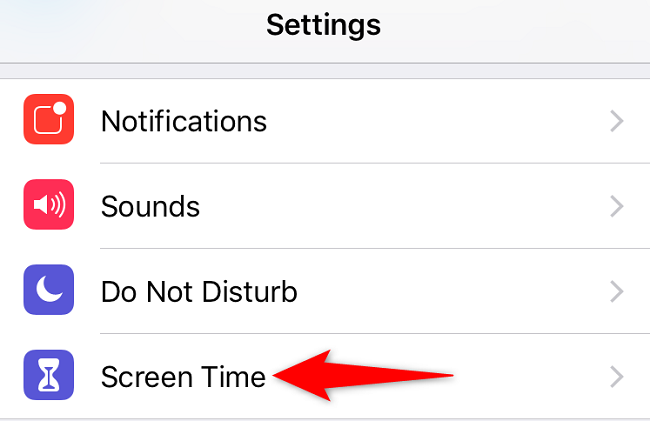 Select "Screen Time" in Settings.