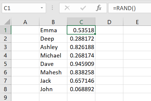 Randomize a list in Excel.