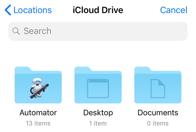 Choose a file in iCloud Drive.