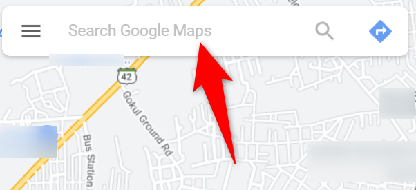 Find a place with "Search Google Maps."