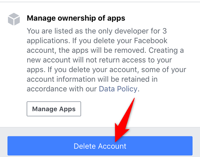 Choose "Delete Account" at the bottom.