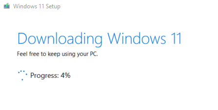 Downloading Windows 11.
