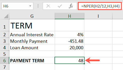 NPER function in Excel