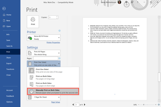 How to Print Double-Sided in Microsoft Word