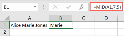 MID function in Excel