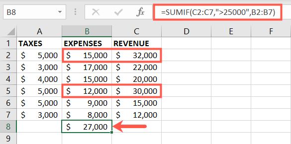 How to Use SUMIF in Microsoft Excel