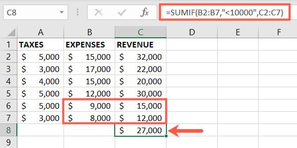 How to Use SUMIF in Microsoft Excel