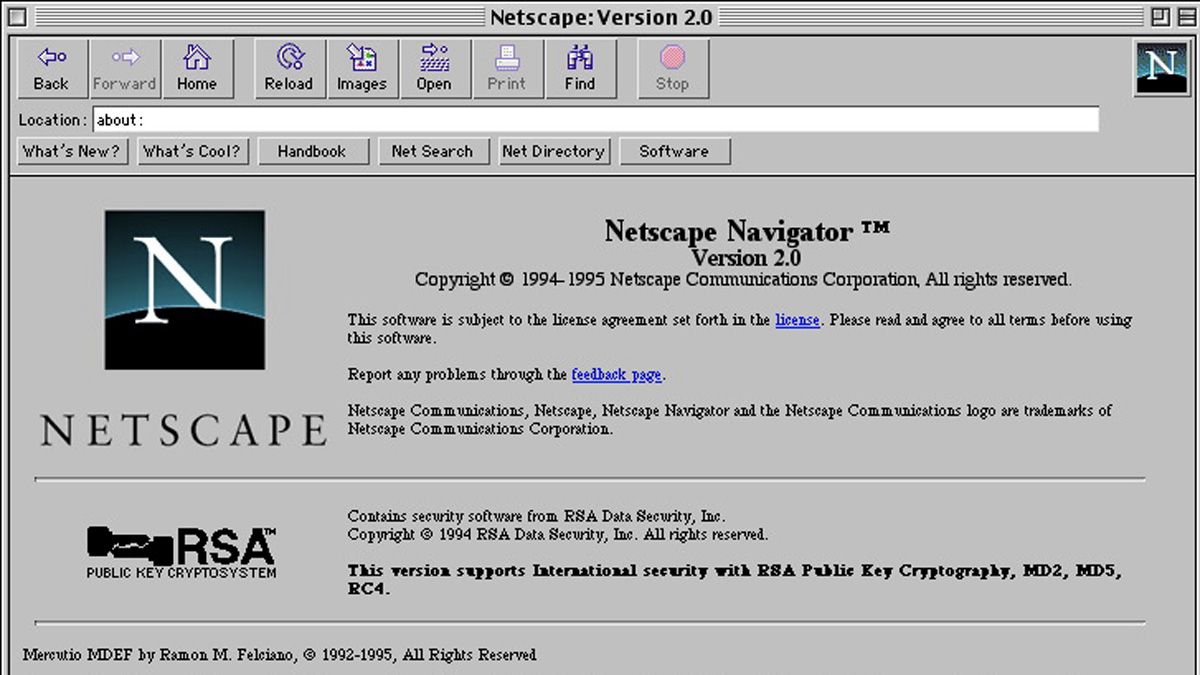 A screenshot of Netscape Navigator 2.0