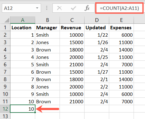 How to Use the COUNT Function in Microsoft Excel