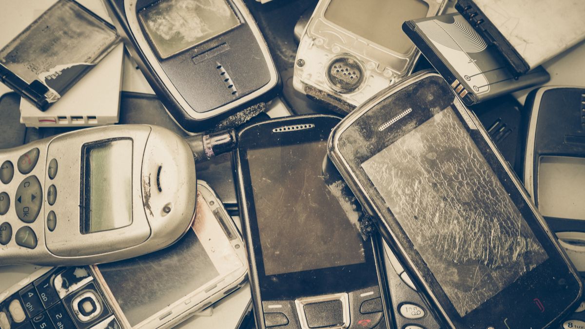 Pile of old phones.