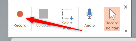 PowerPoint's record button.