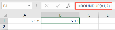 ROUNDUP function in Excel