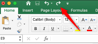 The Redo button on Mac.