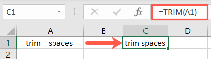 TRIM cell reference in Excel