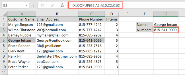 XLOOKUP for one field